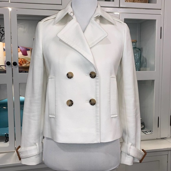 Ann Taylor Jackets & Blazers - Ann Taylor Cropped Double Breasted White Coat